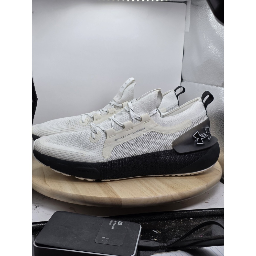 Mens Size 14 - Under Armour White Black HOVR Phantom 3 SE Sneakers Running Shoes